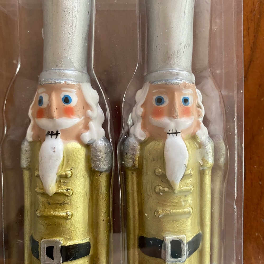 NEW Ashland Gold and Silver Nutcracker 10 inchTaper Candles set‎ of 2